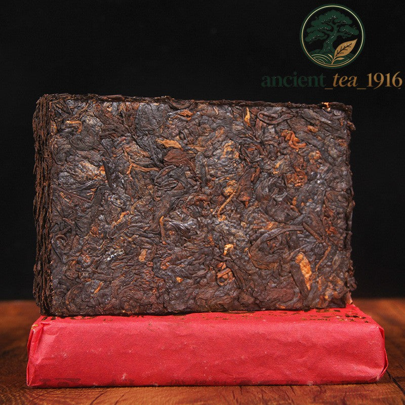 250g 2017 Menghai Ripe Tea Brick Ancient Tree Aged Pu Erh Tea