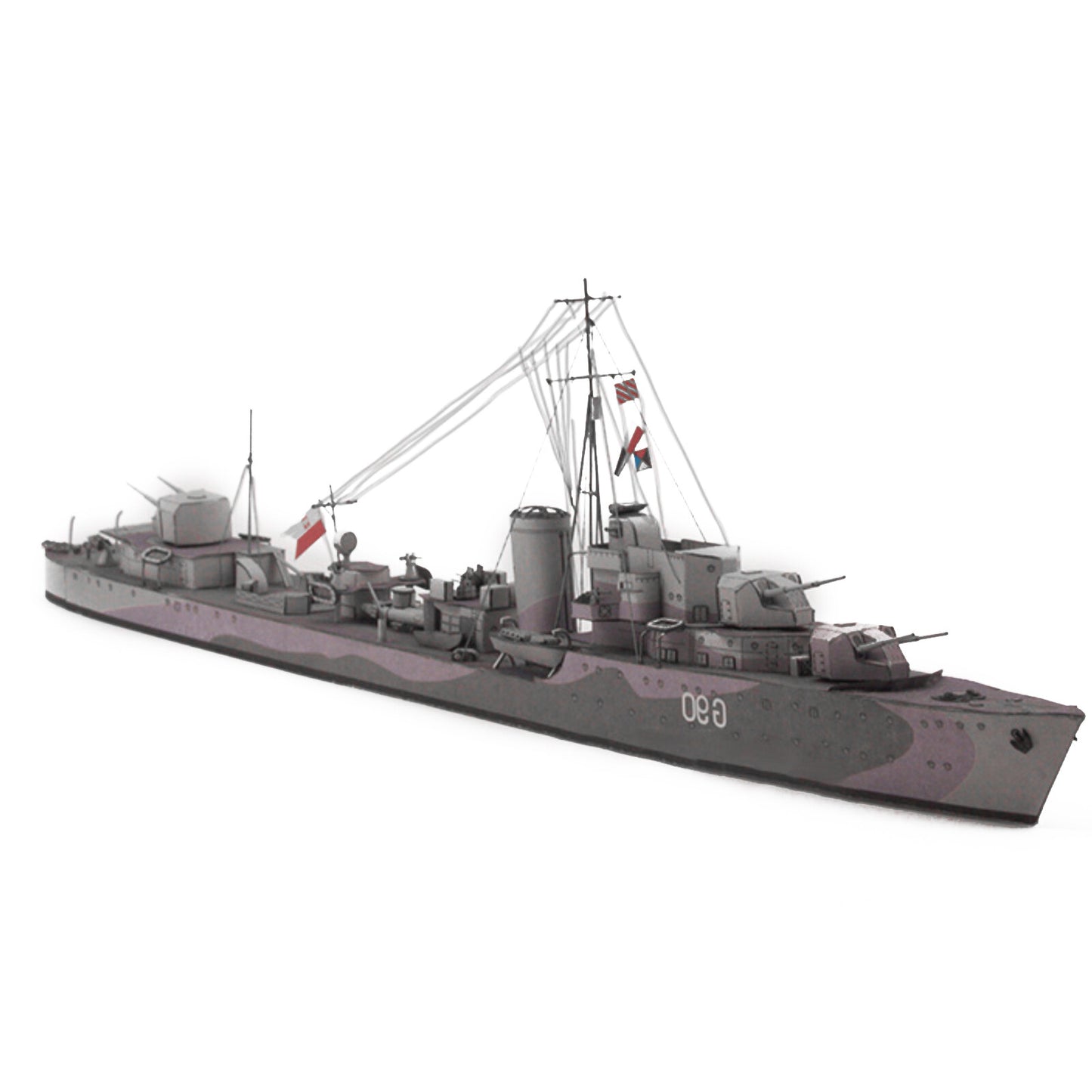 Polish Navy Destroyer 1:400 Scale Paper Battleship Model 3D Warship Paper Model