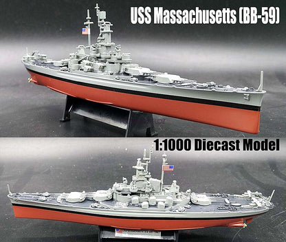 FloZ WWII Battleship USS Massachusetts BB-59 1/1000 diecast Model Ship