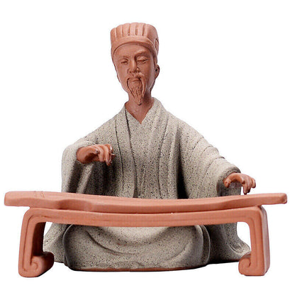 Historical Human Statue Zisha Purple Clay Tea Pet Posture Tea Table Pendant