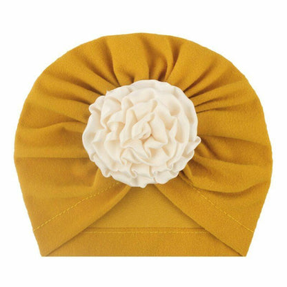 Flower Baby Hat Cute Soft Cotton Infant Toddler Girls Bonnet Turban Elastic Kids