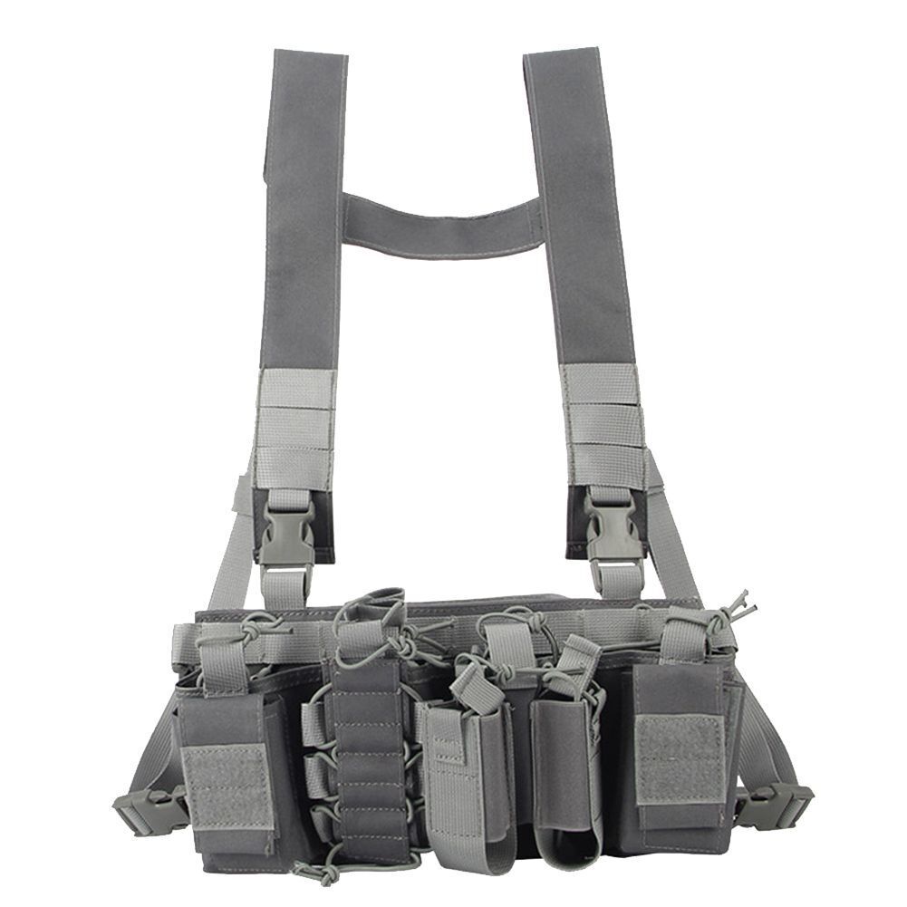 Military Army Gear Tactical Vest Chest Rig Bag Radio Harness Front Pouch Holster