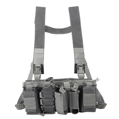 Military Army Gear Tactical Vest Chest Rig Bag Radio Harness Front Pouch Holster