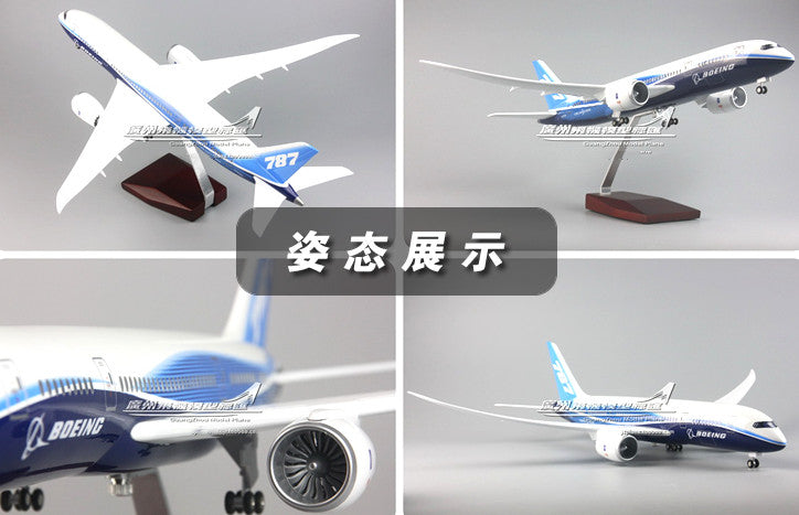 1:130 43CM BOEING 787 Passenger Airplane Landing Gear Resin Aircraft Plane Model