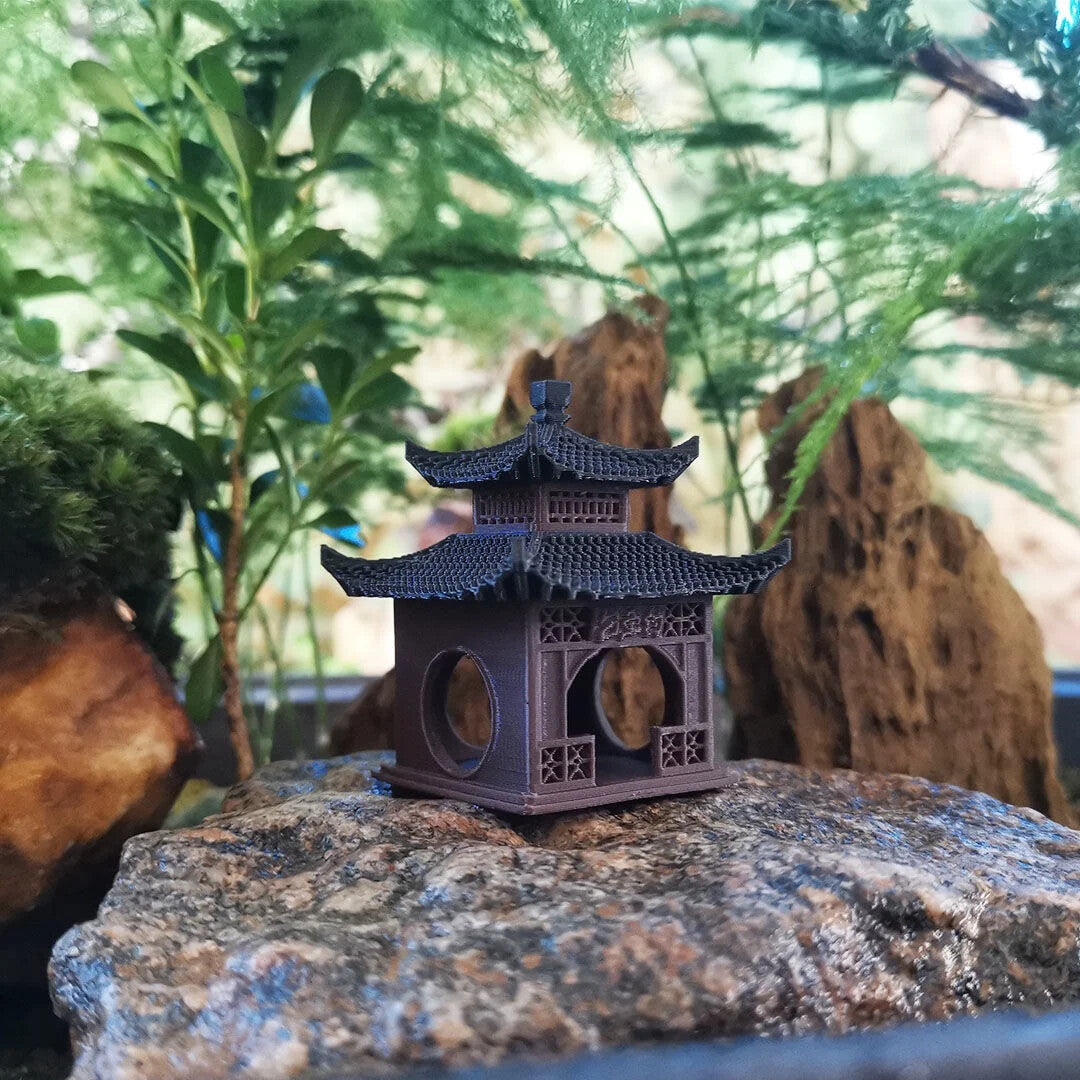 Chinese Ancient Architecture Model Fish Tank Micro Landscape Landscape Decor