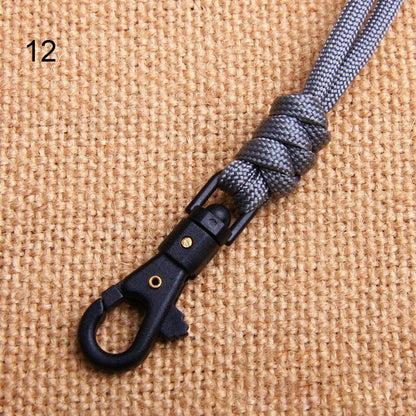 46CM 1 PC Paracord Keychain Lanyard Metal Triangle Buckle Outdoor Cord Carabiner