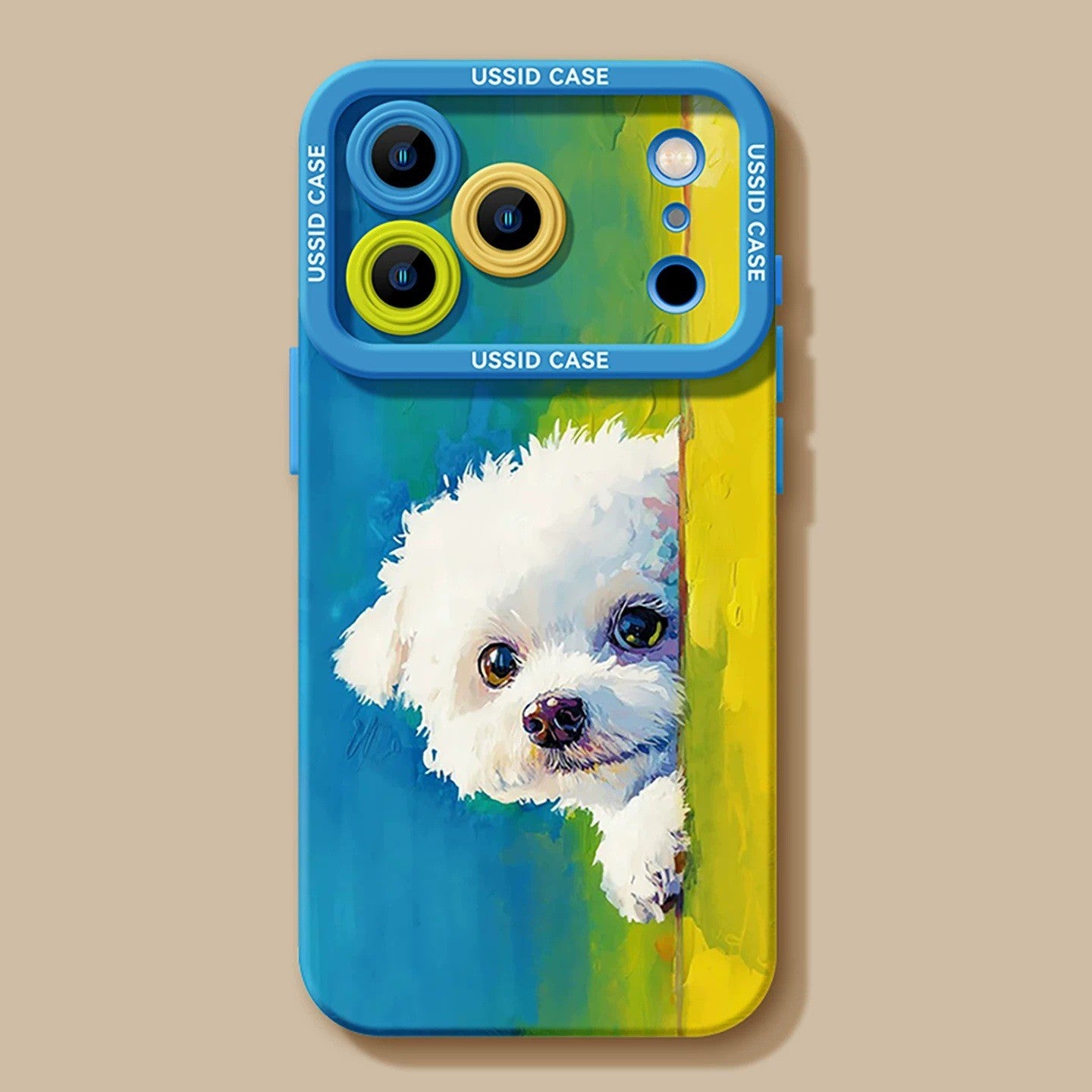 Cute Green Puppy Cartoon Phone Case with Lanyard for iPhone 17 Pro Max /16/15/14