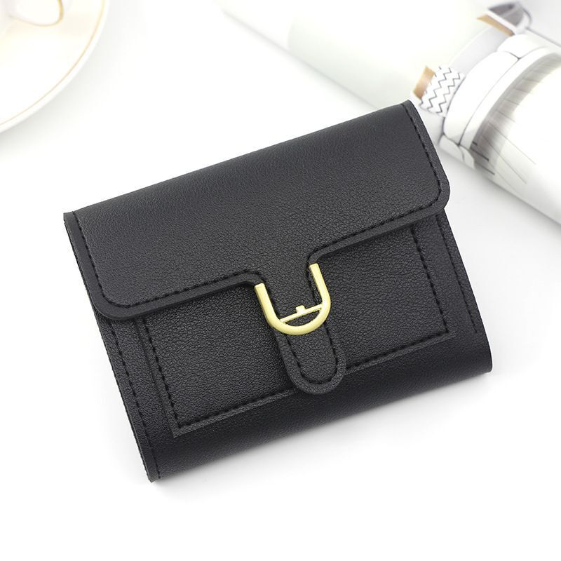 Short Wallet Heart-Shaped Card Bag Simple Square 3fold Coin Purse 9.5*11.5*1.5CM