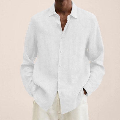 Blouse Shirt Long Sleeve Tops T Shirt Baggy Long Sleeve Linen Cotton Men