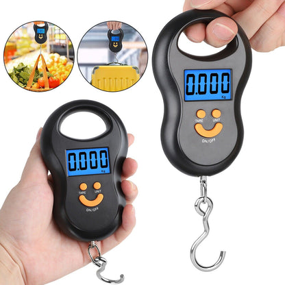 2X Digital LCD Fish Scale Postal Hanging Hook Luggage Weight Mini Portable 110lb