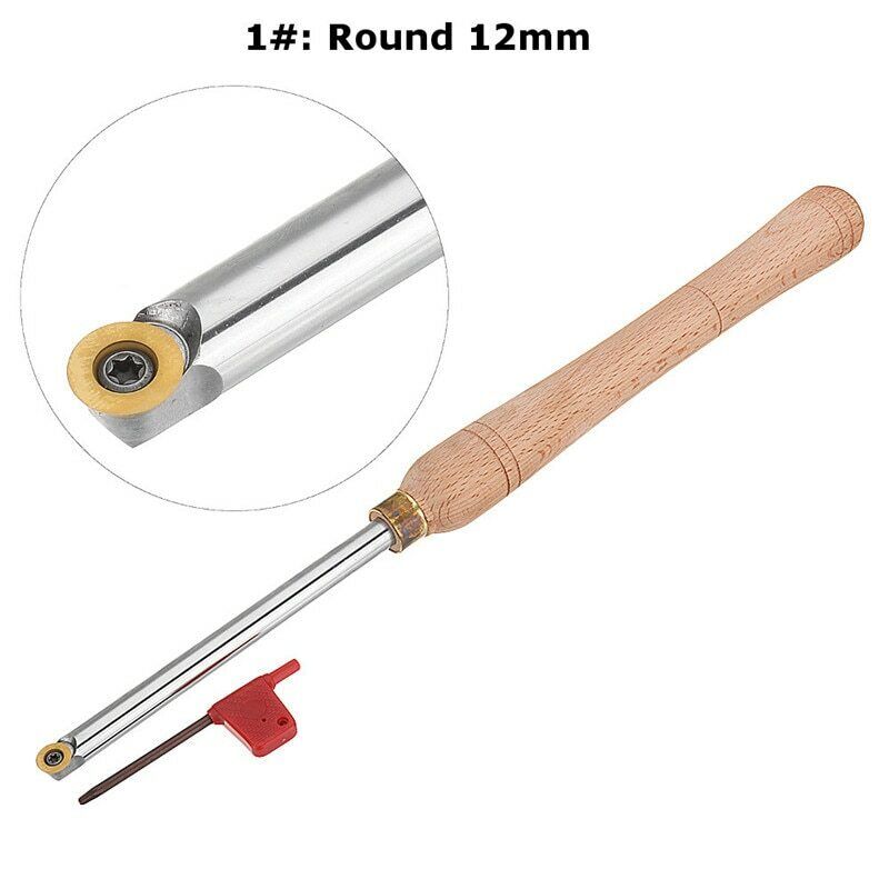 Wood Turning Tool Wood Handle Titanium Coated Carbide Insert Cutter Round Shank