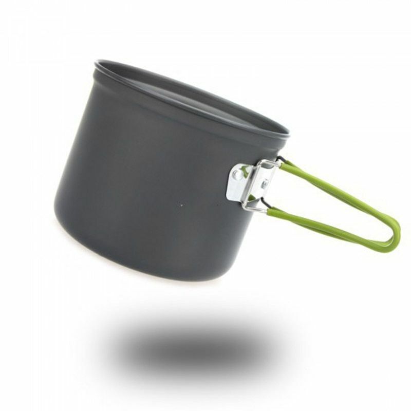 4pcs/Set Non-Stick Aluminum Cookware Set Pot Bowl Outdoor Camping Cooking Picnic