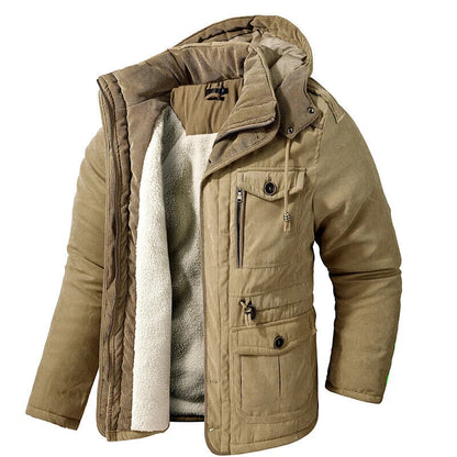 Men's Parkas Fleece Coats Outdoor Winter Jacket Male Windbreaker Outwear