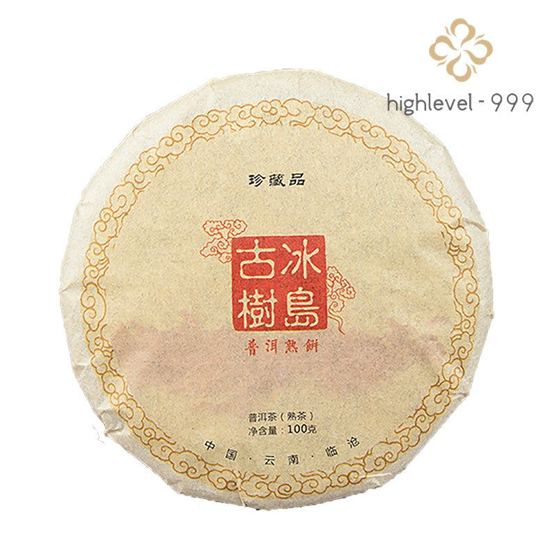 100g Ripe Pu'er Tea Cake Yunnan 2012 Raw Material Bingdao Ancient Tree Aged