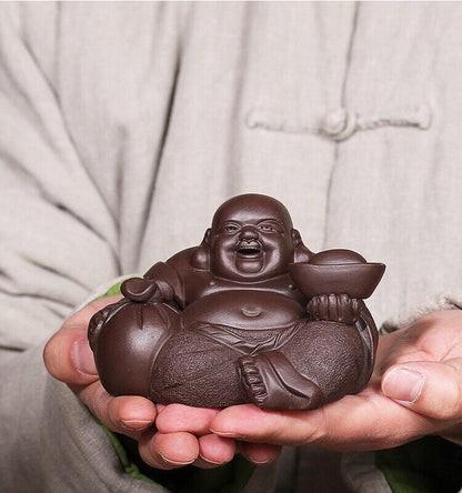 Buddha statue true yixing zisha purple clay good luck bring handmade artware new