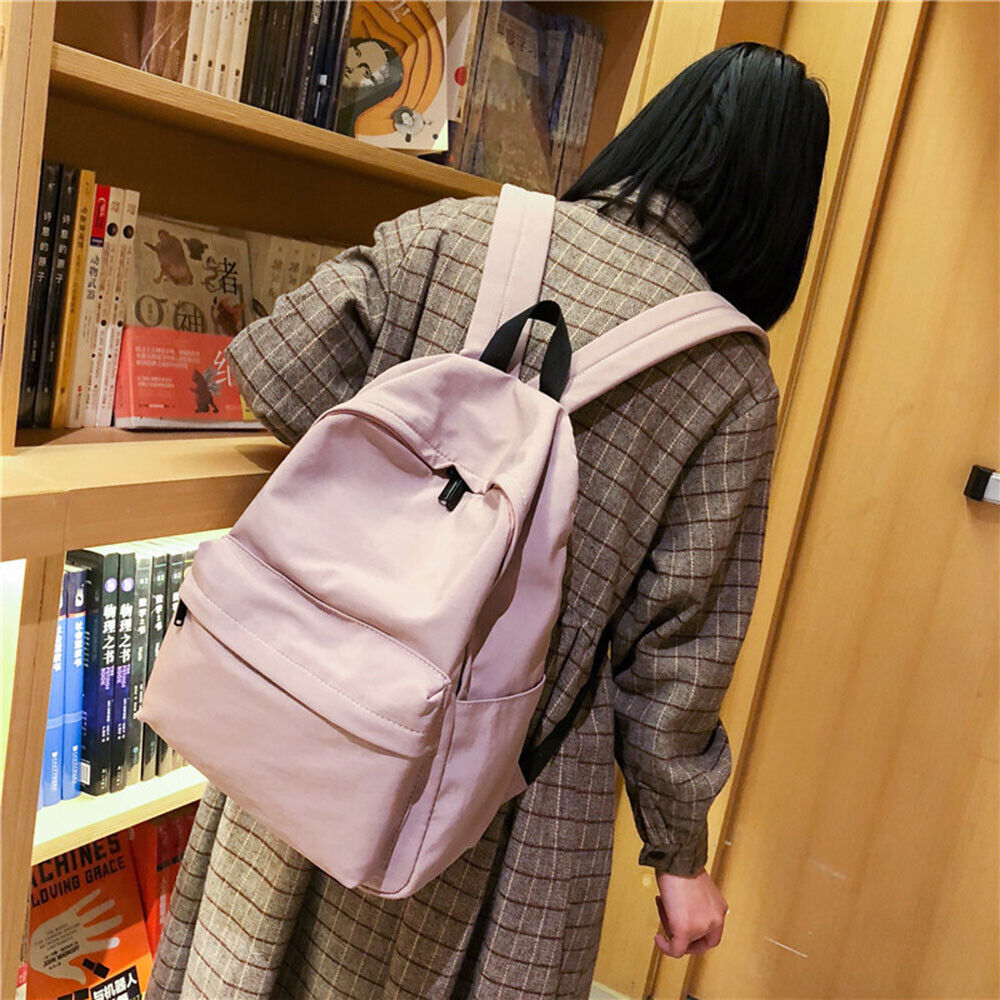 Large Capacity School Bag Shoulder Bag Solid Color Backpack Travel Backpacks DIY