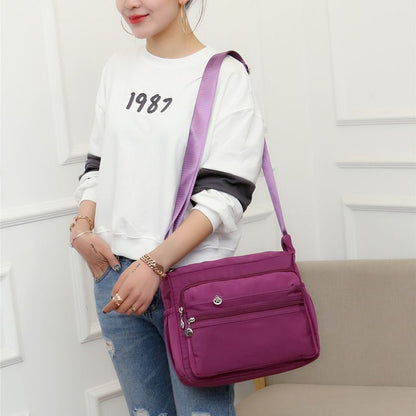 Messenger Bag Waterproof Nylon Shoulder Bags Travel Crossbody Purse 26*9*22 CM