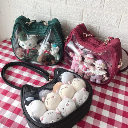 Cute Backpack Clear Front Pocket Transparent Bags Shoulder Bags 23.5*32.5*9.5 CM