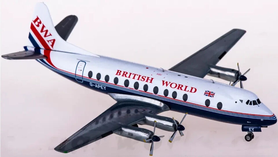 1:200 Herpa BRITISH WORLD Vickers Viscount 800 Passenger Airplane Diecast Model