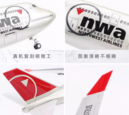 1:150 47CM NWA BOEING 747-400 Airplane Landing Gear Resin Aircraft Plane Model
