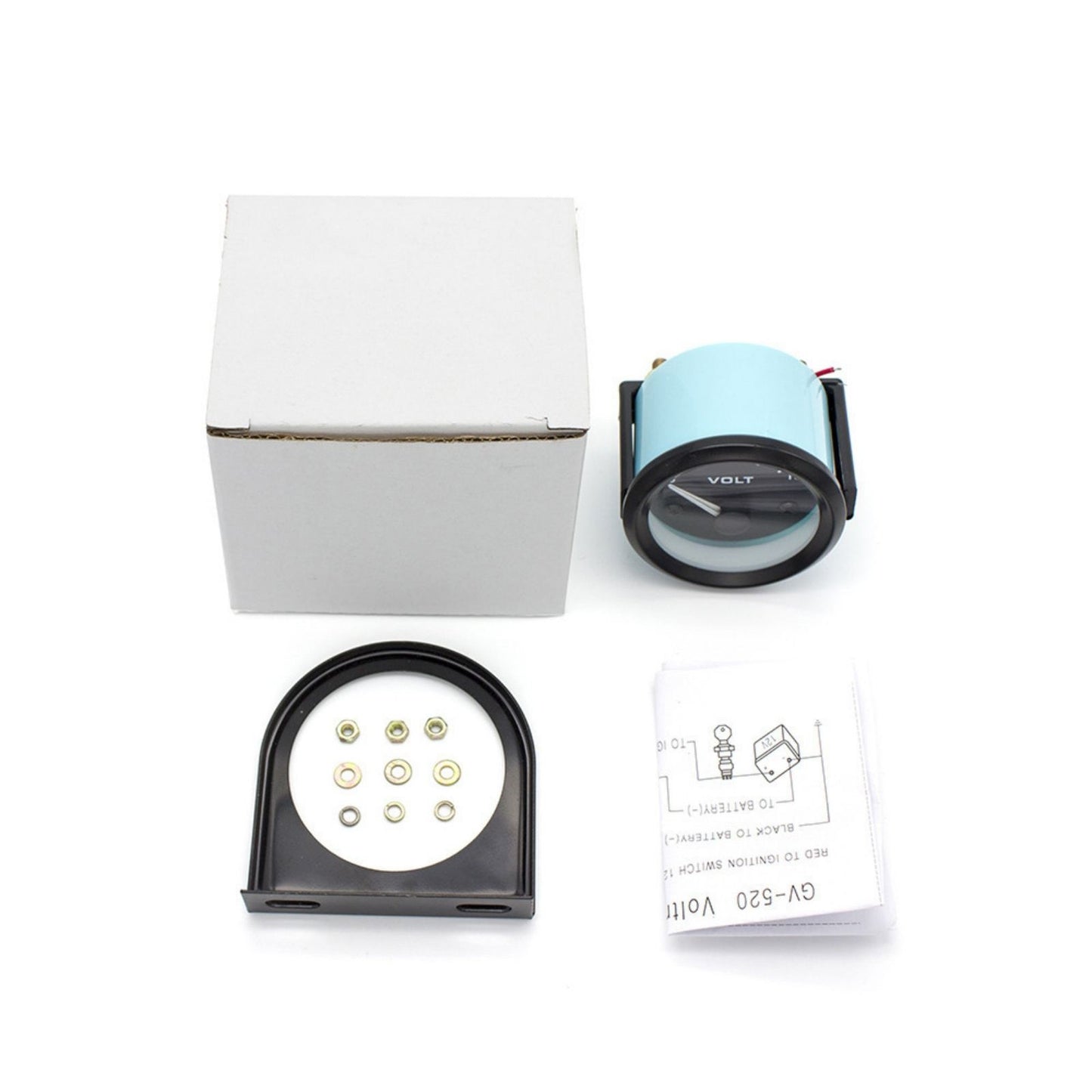 2" 52mm Car Voltmeter 8-16V LED Volt Gauge Voltage Meter for 12V Car Motorcycle