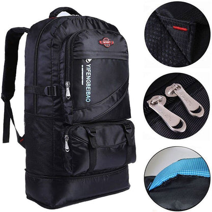 60L Men Nylon Backpack Travel Pack Sports Bag Outdoor Hiking Camping Backpack