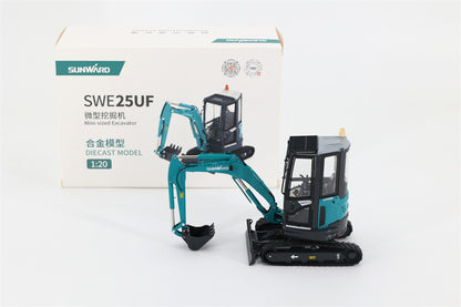 1:20 SUNWARD SWE25UF Mini-Sized Hydraulic Excavator Machine Diecast Model