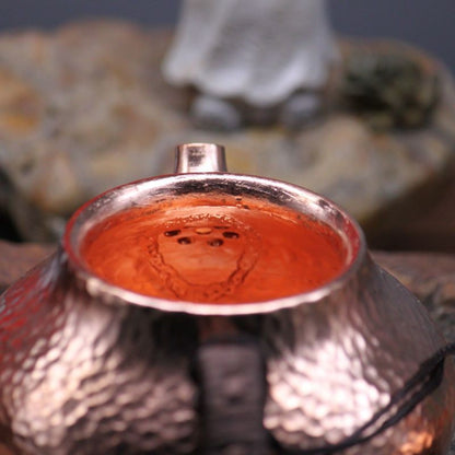 200ml Handmade Pure Copper Teapot Hammered Chinese Gongfu Tea Pot 262g