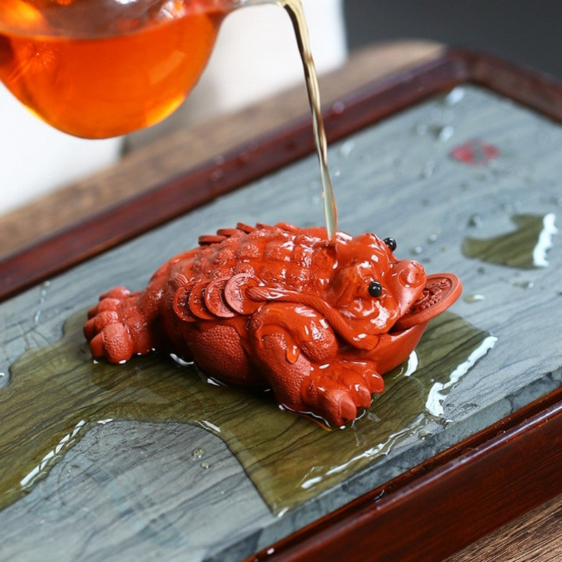Chinese Tea Pet Creative Table Decoration Yixing Zisha Zhu Clay Tea Play Toad