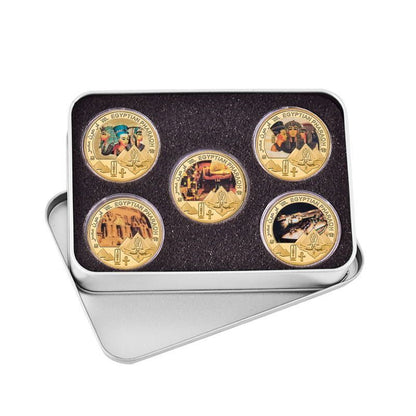 Commemorative Challenge Coins Egyptian Pharaoh Gold Plated Craft Souvenir 1.57in