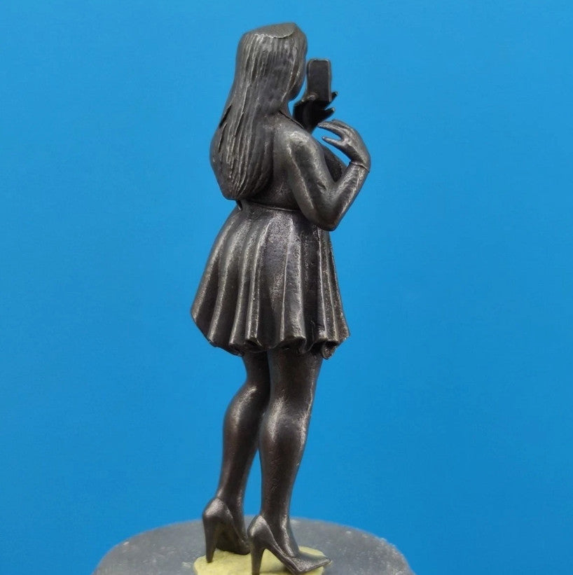 57Mm Black Brass Sexy Sleepwear Selfie Beauty Plump Girl Statue Beauty Model Art