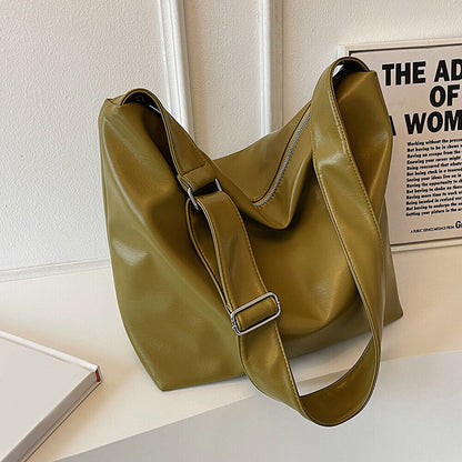 Big Bucket Bags Soft Leather Underarm Bag For Women Shoulder Bag Crossbody Bag