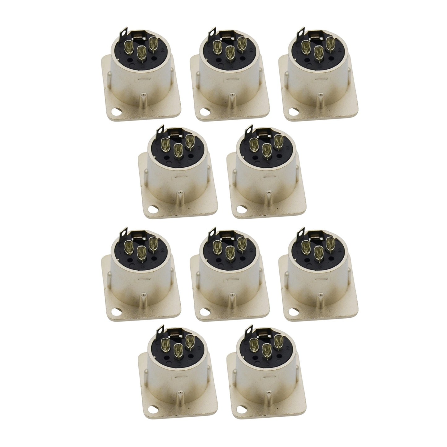 10pcs Microphone Jack Audio Connector XLR 3-Pin Durable Construction Chassis