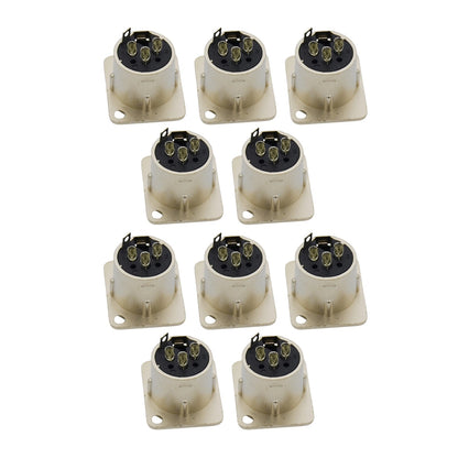 10pcs Microphone Jack Audio Connector XLR 3-Pin Durable Construction Chassis