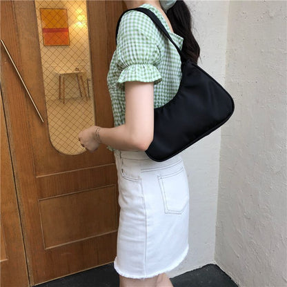 Hobos Clutch Purse Handbags Candy Color Nylon Small Shoulder Bags Tote Purse 1PC