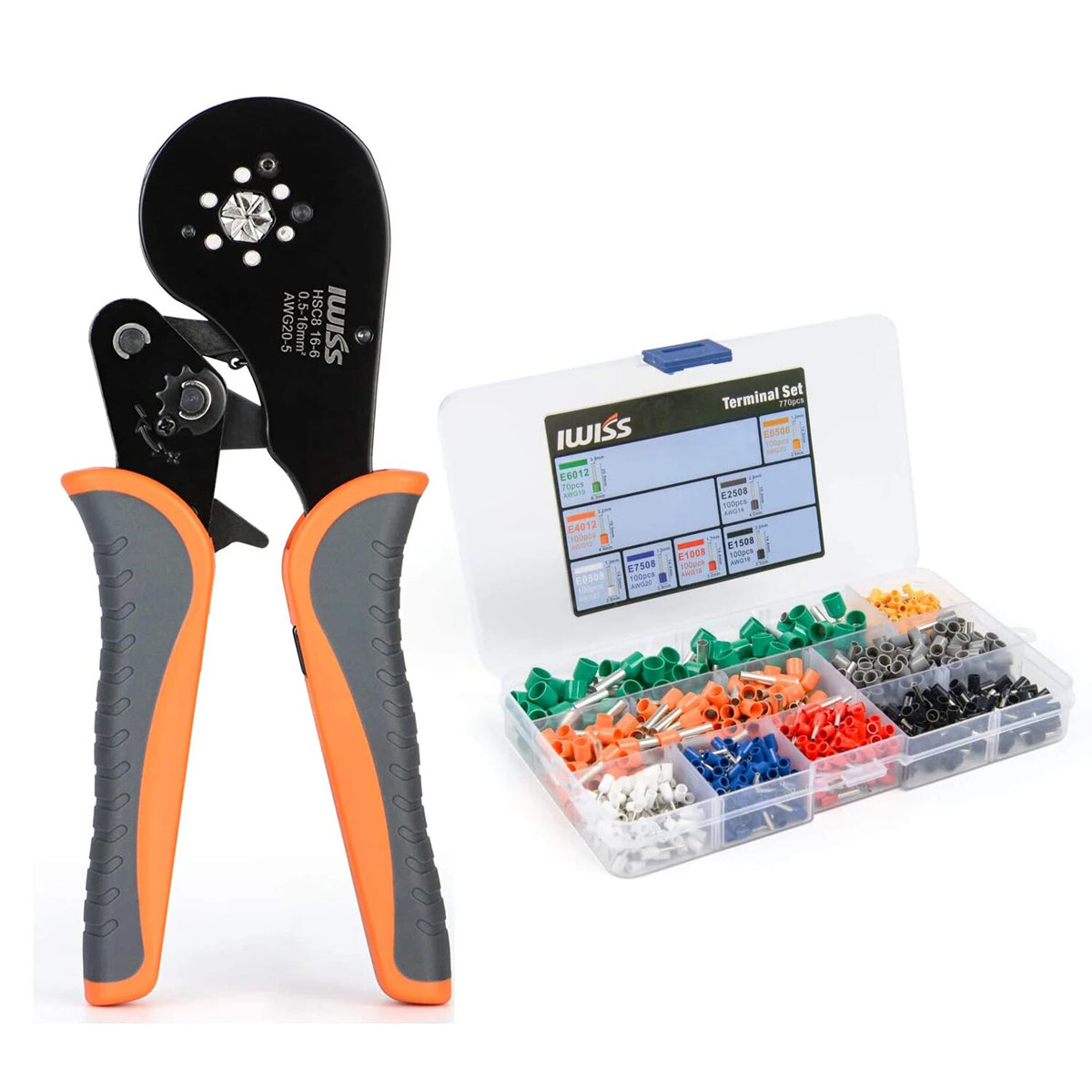 IWISS HSC8 16-6 Self-adjustable Crimping Pliers for AWG20-5 Bootlace End-sleeves