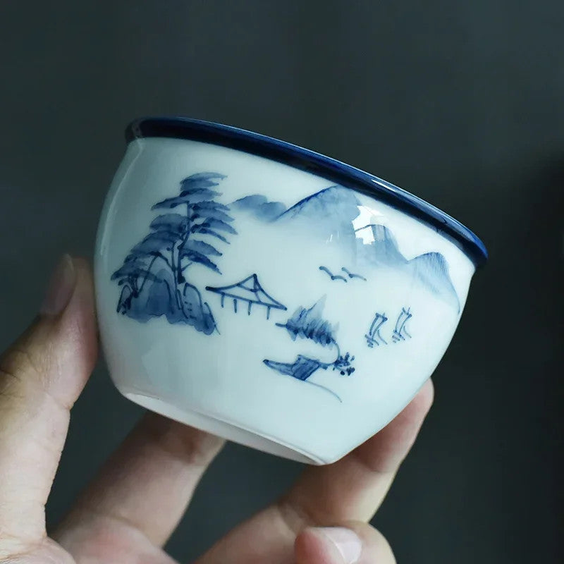 110ml Chinese Ceramic Handpainted Tea Bowl Master Meditation Cup kungfu Teaware