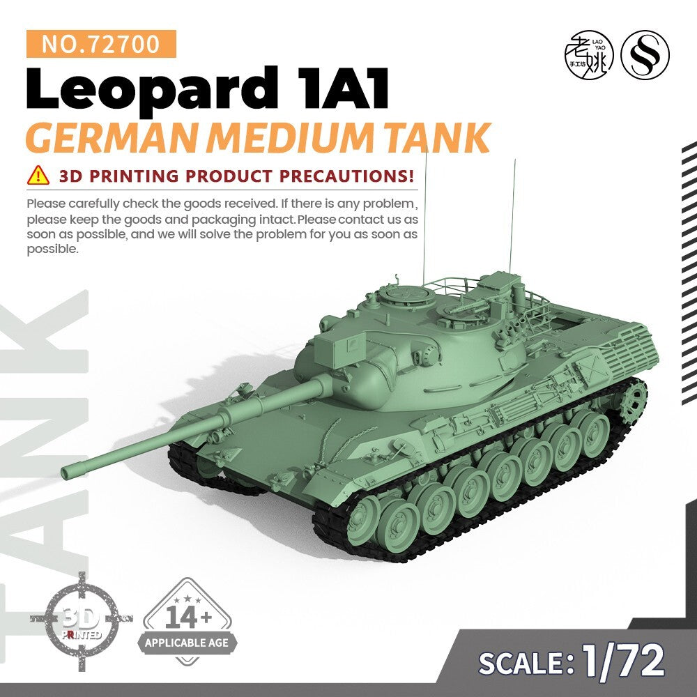 SSMODEL SS72700 1/72 25mm Military Model Kit German Leopard 1A1 Medium Tank