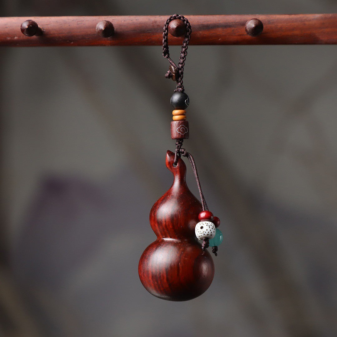 1pc 4cm Rosewood Gourd Pendant Car Keychain Mobile Phone Chain Hangings Pendant