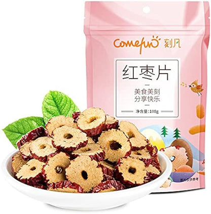 Chinese Red Dates Slices Jujube Slice Seedless Snacks 108g 3.8 OZ.