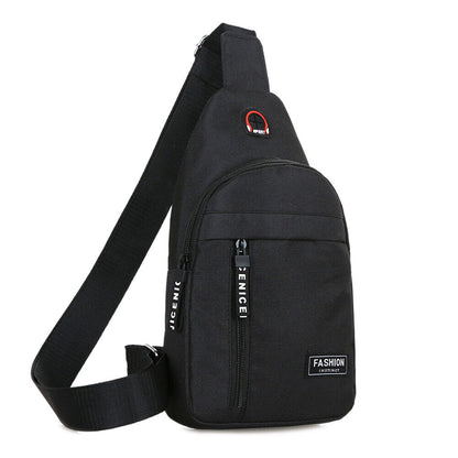 Fashion Shoulder Bag Chest Pack Canvas USB Charging Crossbody Handbag Waist Pack