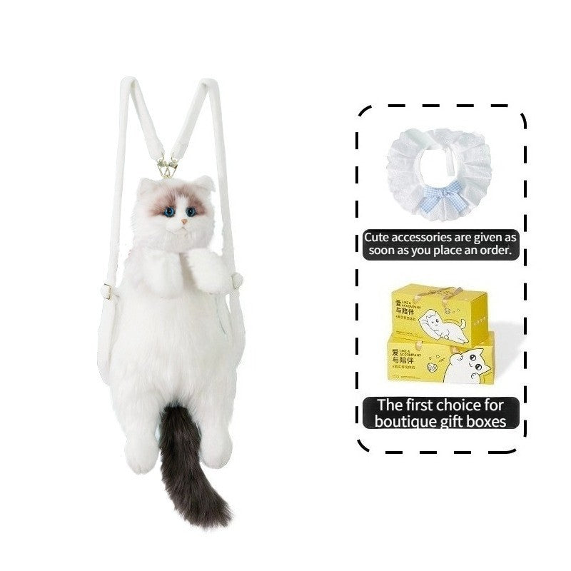 Puppet Cat Backpack Simulation Backpack Doll Plush Toy Birthday Gift（wholesale）5