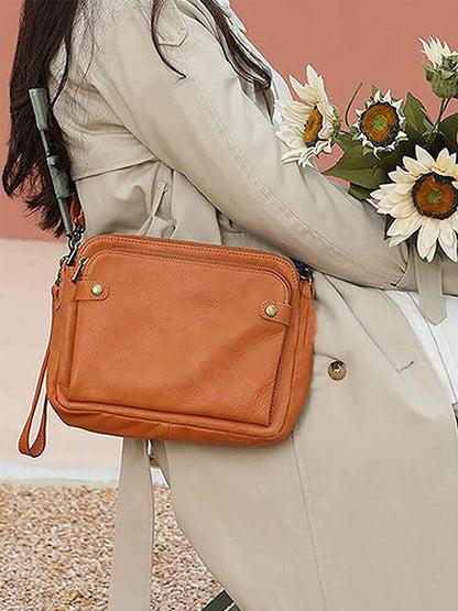 3-Layer Leather Crossbody Shoulder Clutch Bag High Quality Purse Luxury Handbag