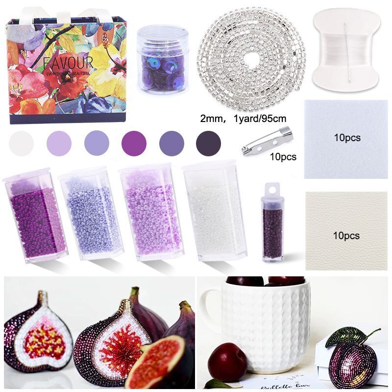 Beading Embroidery Kits 4~39Pcs Glass Seed Bead Needlework Jewelry Crafts Making