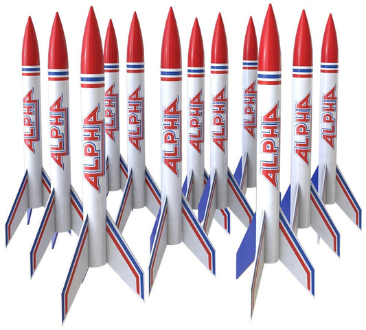Alpha Rocket Bulk Pack, Includes 12 Model Rocket Kits (Intermediate Skill Level)