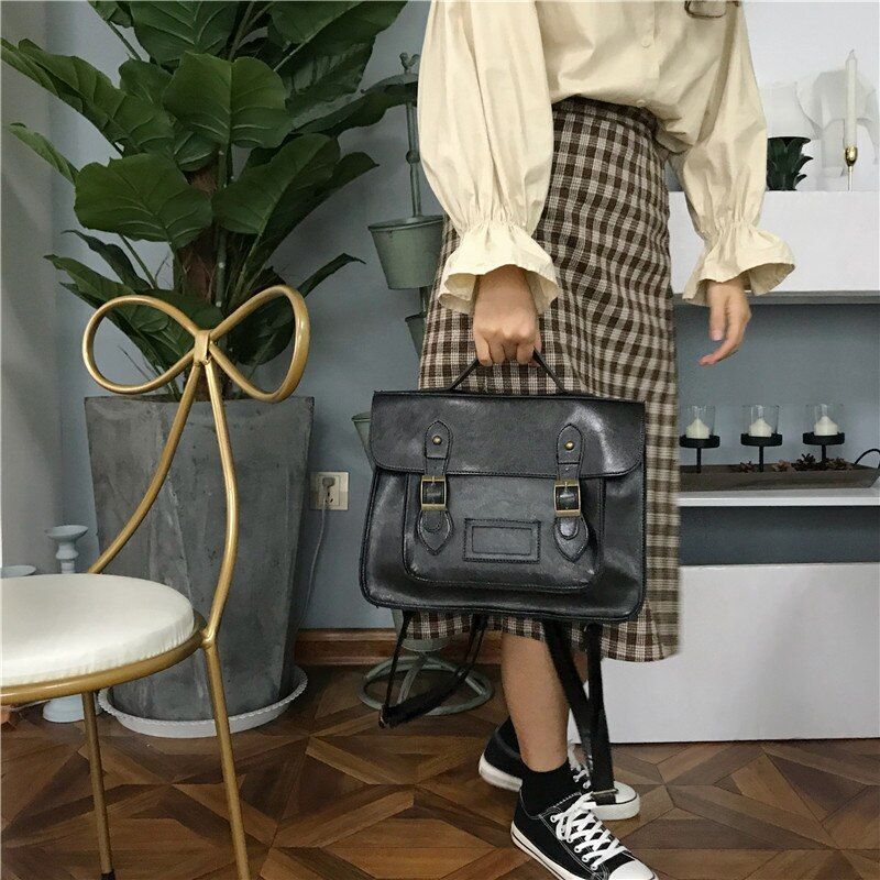 Vintage Women Backpack Preppy Style Student Purse Multifunctional Shoulder Bags