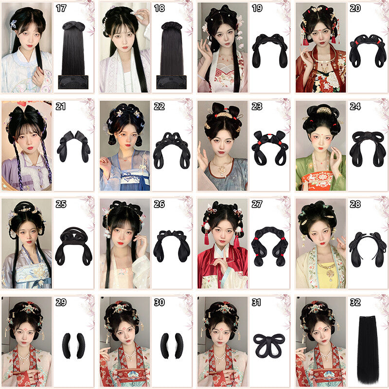 Ancient Chinese Wig Women's Hanfu Wig Headgear Photography Dance Accessories -