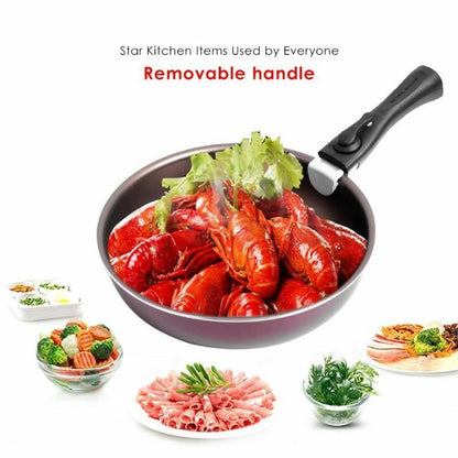 Universal Pan Pot Removable Handle Clip Grip Clamp Kitchen Outdoor Camping Steel