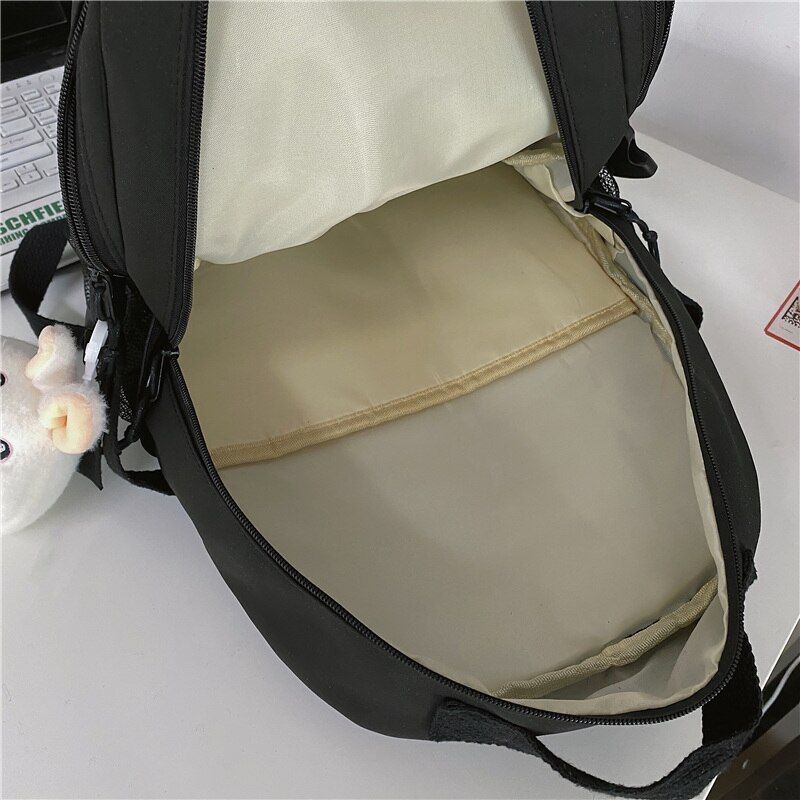 Nylon Backpack College Style Large Travel Rucksack School Bags Purple/Pink/Black