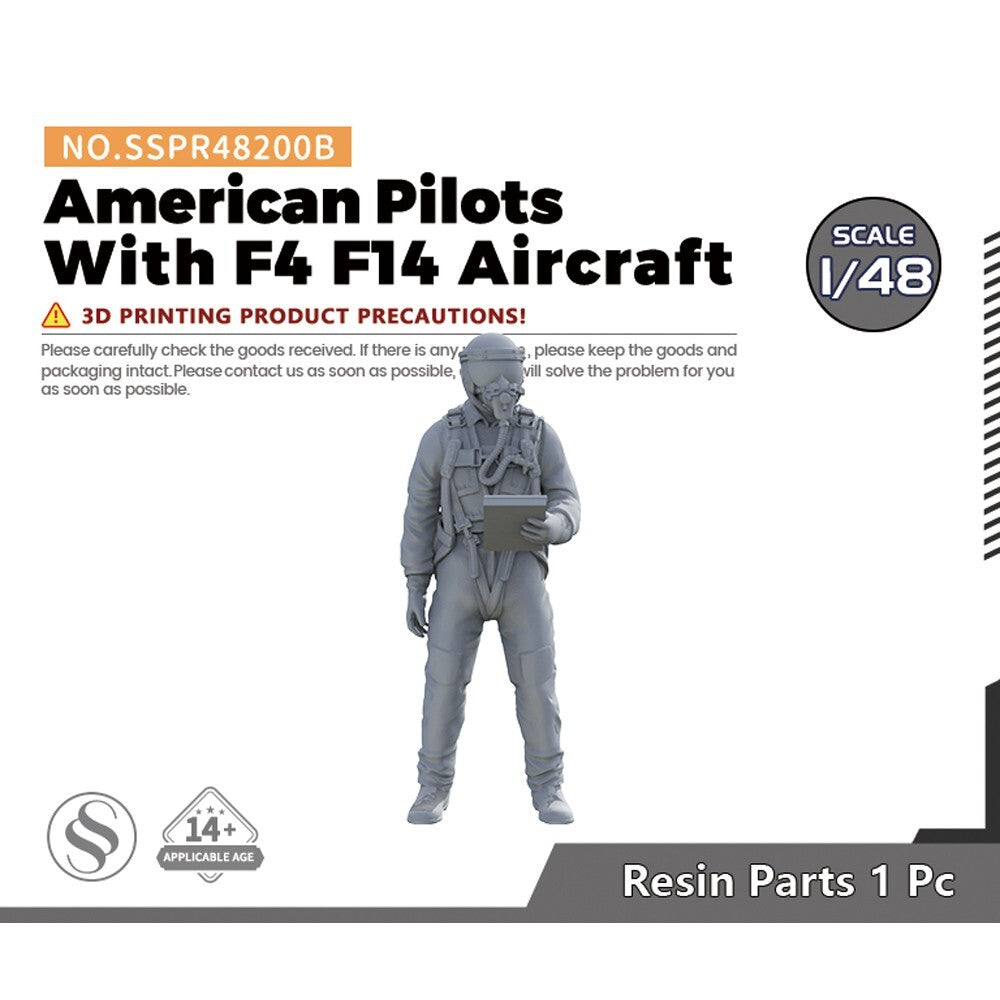 SSMODEL SSPR48200B 1/48 Modern American Pilots With F4 F14 Aircraft